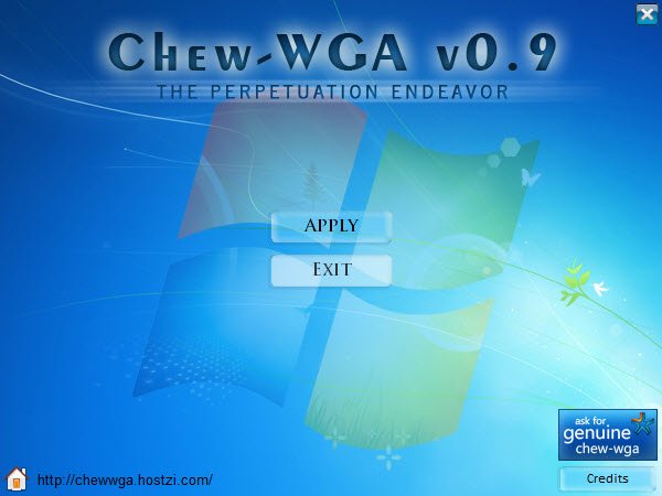 Chew-WGA 0.9 Win7 Activator โปรแกรม Activate Windows 7 ฟรี