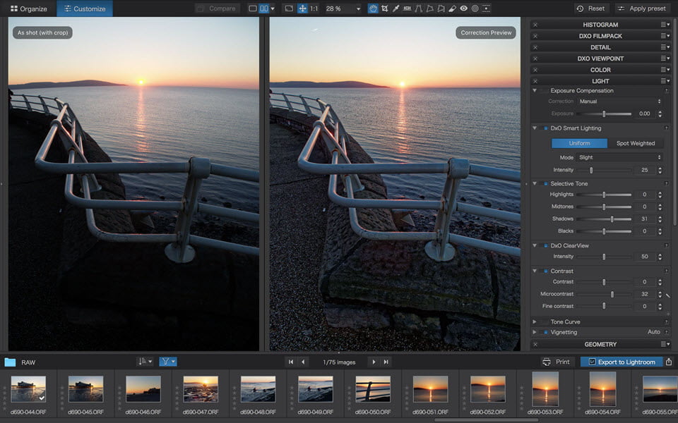DxO Optics Pro 11 ล่าสุด Elite โปรแกรมแก้ไขภาพ