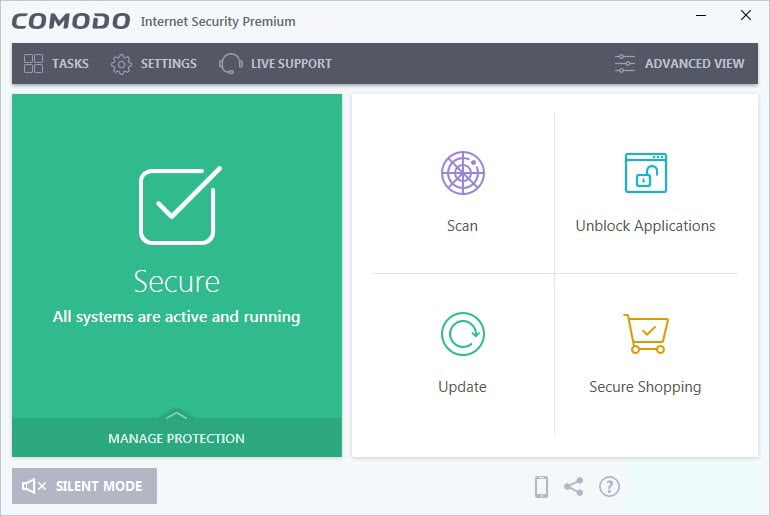 Comodo Internet Security Premium 12 ล่าสุด โปรแกรมป้องกันไวรัส