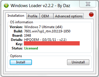 Windows Loader 2 ล่าสุด by Daz โปรแกรม Activate Windows 7 ฟรี