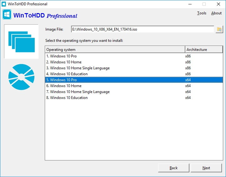 WinToHDD 7 ล่าสุด + Portable โปรแกรมติดตั้ง Windows
