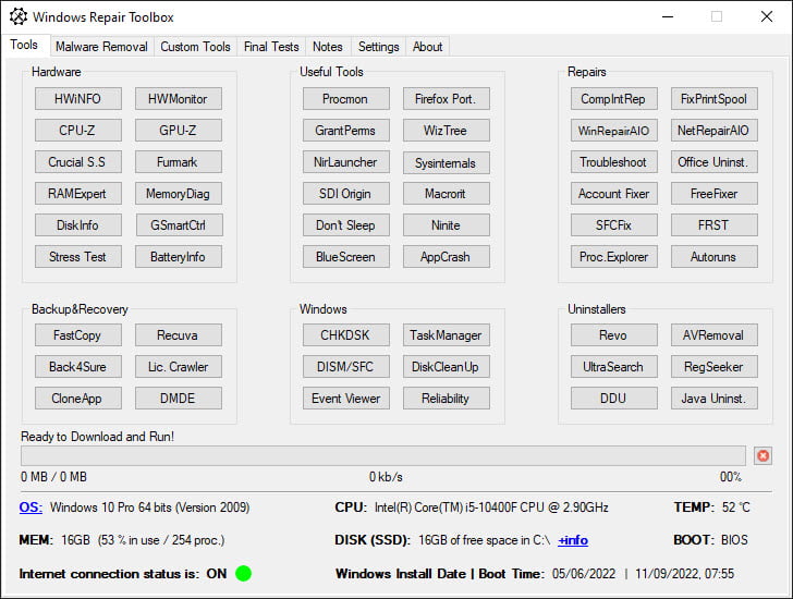 Windows Repair Toolbox 3 ล่าสุด ชุดเครื่องมือซ่อมแซมระบบวินโดว์ โปรแกรม