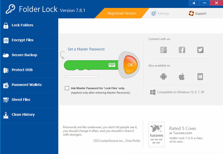 Folder Lock 7 ล่าสุด โปรแกรมล็อคโฟลเดอร์ ใส่รหัสโฟลเดอร์