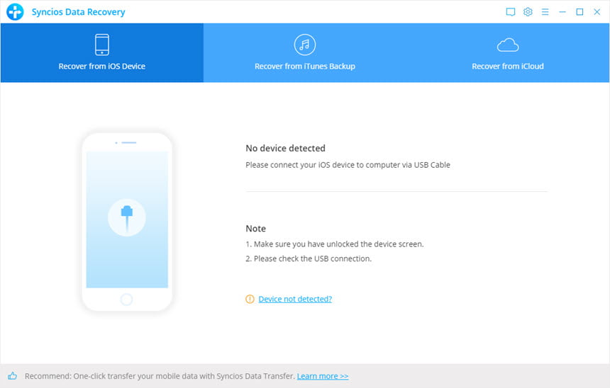 Syncios Data Recovery โปรแกรม กู้ข้อมูล iPhone iPad iPod ฟรี ล่าสุด