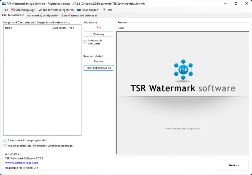 TSR Watermark Image Pro 3 ล่าสุด โปรแกรมใส่ลายน้ำรูปภาพ
