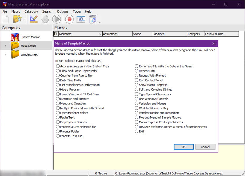 Macro Express Pro 6 ล่าสุด โปรแกรมบันทึก เมาส์ คีย์บอร์ด