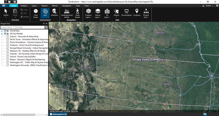 Skyline TerraExplorer Pro 7 ล่าสุด โปรแกรม สร้างแบบจำลองภูมิประเทศ 3 มิติ ฟรี