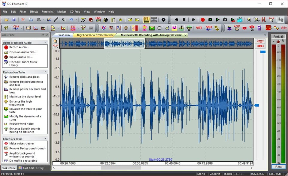 Diamond Cut Forensics Audio Laboratory 11.01 โปรแกรมวิเคราะห์เสียง