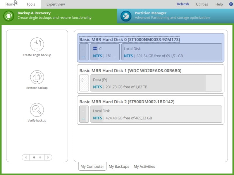 Paragon Backup & ล่าสุด; Recovery Pro 17 พร้อม WinPE โปรแกรมสำรองข้อมูล