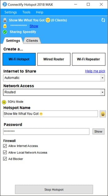 Connectify Hotspot 2018 ล่าสุด Max โปรแกรมแชร์ WiFi Hotspot