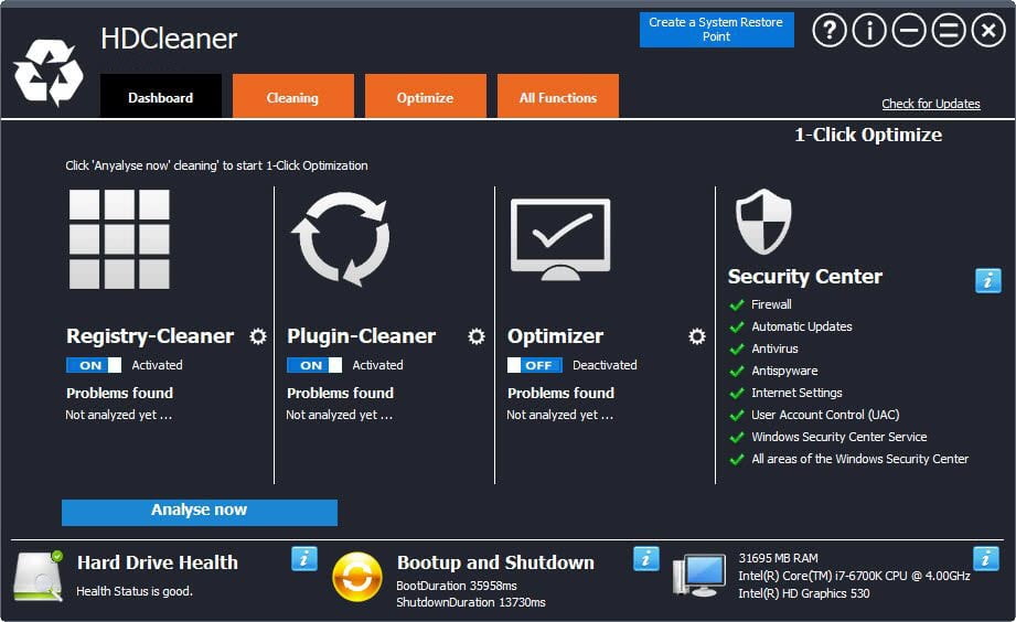 HDCleaner 2.079 โปรแกรมทำความสะอาดฮาร์ดดิสก์