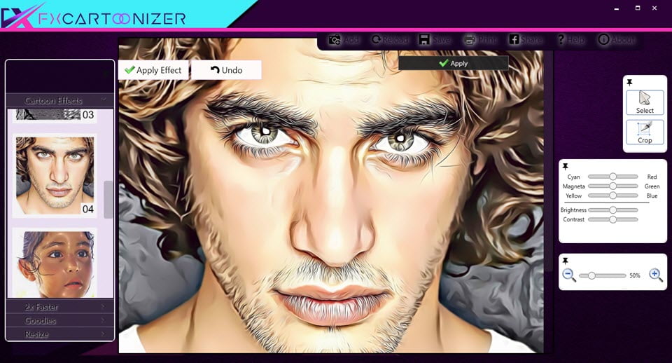 FX Cartoonizer 1 ล่าสุด โปรแกรมแปลงรูปเป็นการ์ตูน ฟรี