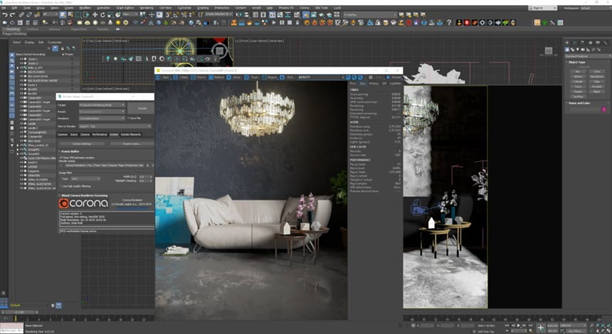Corona Renderer 4 Hotfix 1 for 3DS MAX 2013-2020 พร้อม Material Library โปรแกรม
