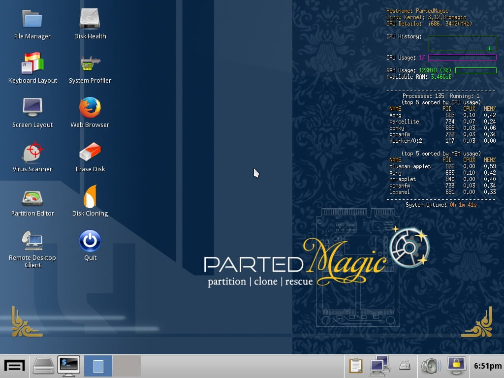 Parted Magic 2019 ล่าสุด Bootable ISO Full (Linux) แผ่น Boot ฉุกเฉินสำหรับจัดการฮาร์ดดิสก์ Linux ฟรี โปรแกรม