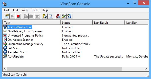 McAfee VirusScan Enterprise 8.8 P16 Full (32Bit/64Bit) โปรแกรมป้องกันไวรัส มัลแวร์ ฟรี