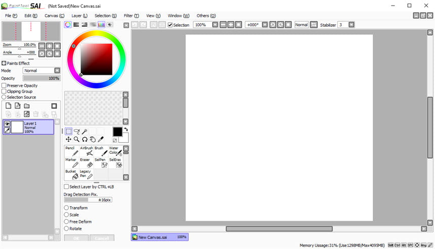 PaintTool SAI / พร้อม Brushes โปรแกรมวาดรูป ระบายสี ใช้ง่าย ฟรี ล่าสุด