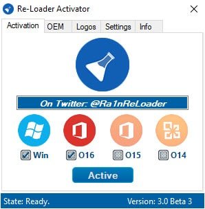 Re-Loader By R@1n 3.0 Beta 3 Final โปรแกรม Activate Windows / Office ตัวล่าสุด ฟรี