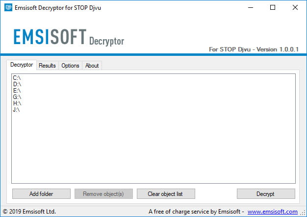 Emsisoft Decryptor for STOP Djvu