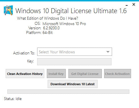 Windows 10 Digital License Ultimate 1.6 Full ทำ Windows 10 เป็นของแท้ ถาวร ฟรี โปรแกรม