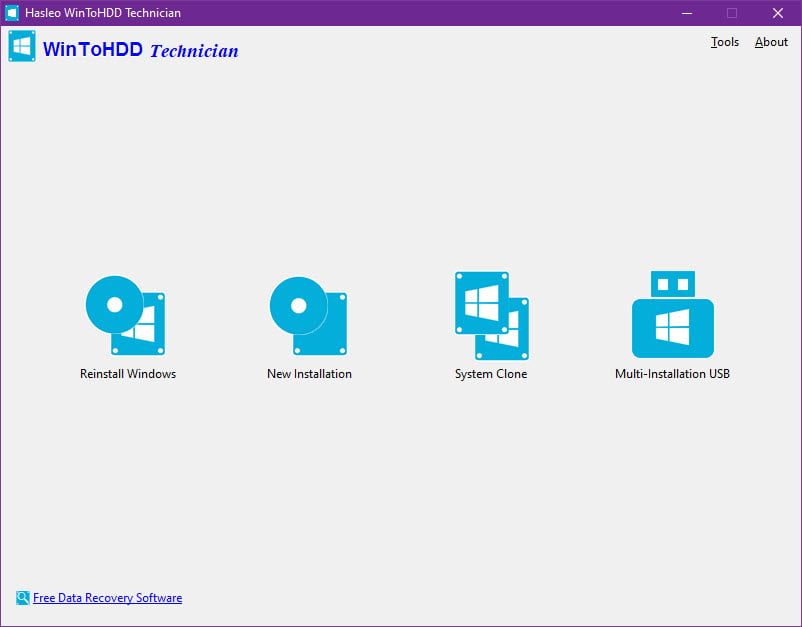 WinToHDD 7 ล่าสุด + Portable โปรแกรมติดตั้ง Windows