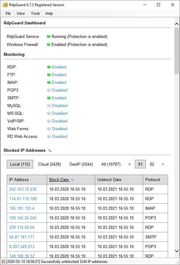 RdpGuard 10 ล่าสุด โปรแกรมป้องกันการเดารหัสผ่านและ Brute-Force สำหรับ Windows Server