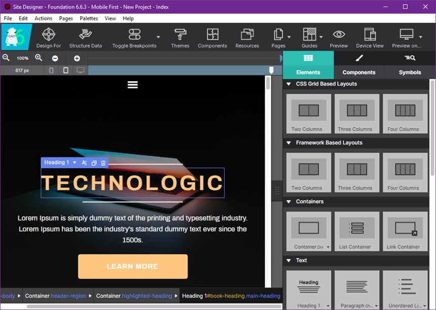 CoffeeCup Responsive Site Designer 4 ล่าสุด โปรแกรมออกแบบเว็บไซต์
