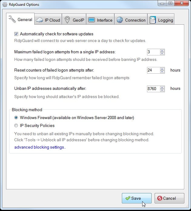 RdpGuard 10 ล่าสุด โปรแกรมป้องกันการเดารหัสผ่านและ Brute-Force สำหรับ Windows Server