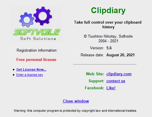 Clipdiary 5.7 โปรแกรมบันทึกคลิปบอร์ด จัดการคลิปบอร์ด ฟรี