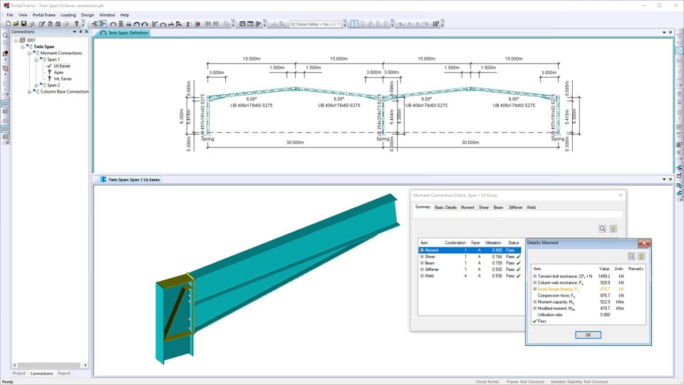 Trimble Tekla Portal Frame & ล่าสุด; Connection Designer 2019i โปรแกรมวิเคราะห์ ออกแบบ 3D ฟรี
