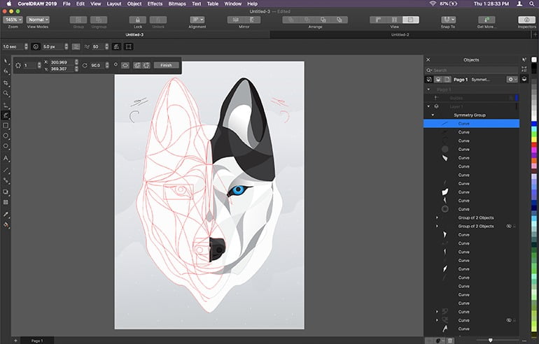 CorelDRAW Graphics Suite 2019 ล่าสุด.2 (macOS) ออกแบบกราฟิก เวกเตอร์ ฟรี โปรแกรม