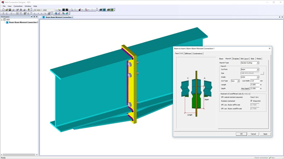 Trimble Tekla Portal Frame & ล่าสุด; Connection Designer 2019i โปรแกรมวิเคราะห์ ออกแบบ 3D ฟรี