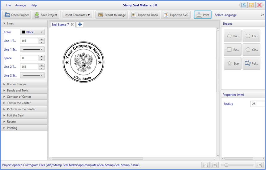 Stamp Seal Maker 3.2 (x64) โปรแกรมออกแบบแสตมป์ / Seal ฟรี