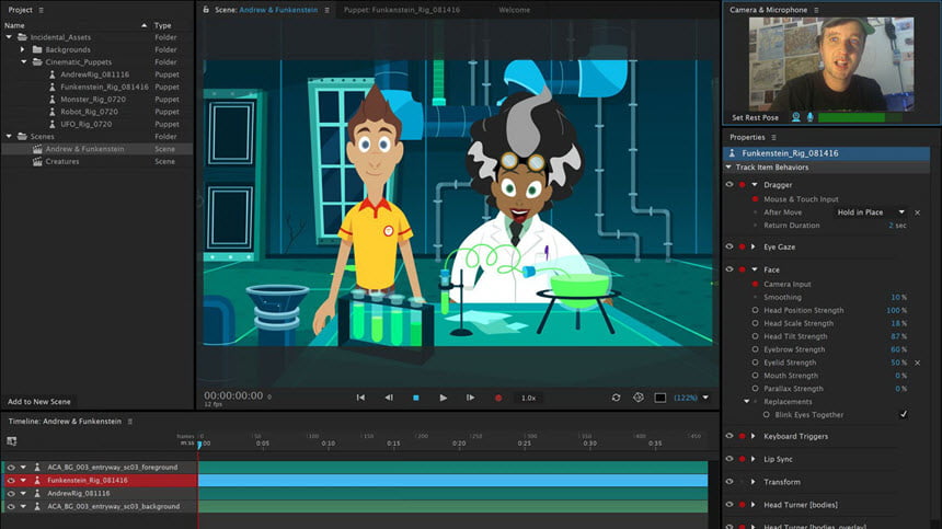 Adobe Character Animator 2020 ล่าสุด โปรแกรมสร้างอนิเมชั่น ฟรี