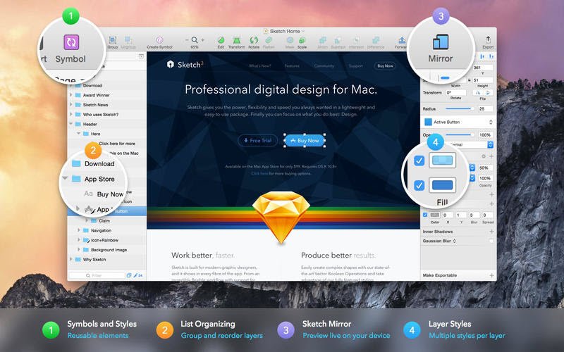 Sketch 61.2 Full (macOS) โปรแกรมออกแบบ UX/UI ฟรี