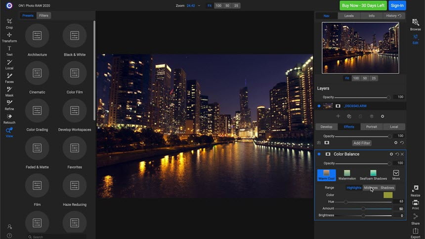 ON1 Photo RAW 2021 ล่าสุด.6 (Win/macOS) โปรแกรมแต่งรูป แก้ไขไฟล์ RAW ฟรี
