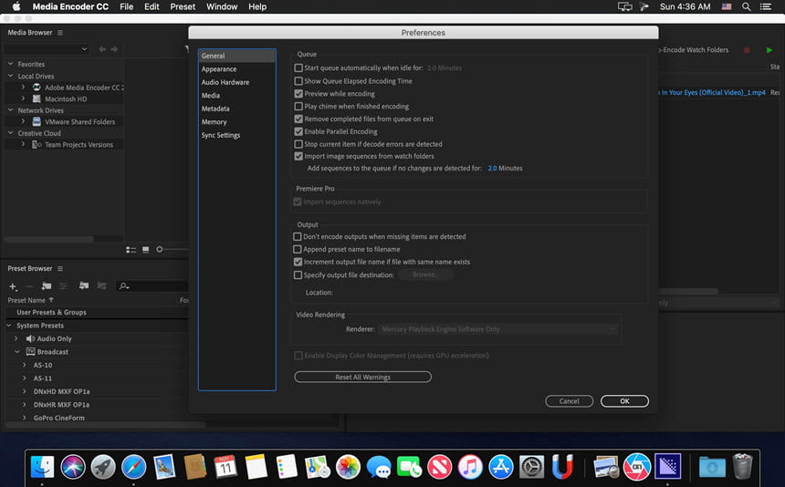 Adobe Media Encoder CC 2019 ล่าสุด macOS โปรแกรมเรนเดอร์วิดีโอ