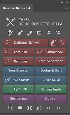 Delicious Retouch Panel 4 ล่าสุด for Photoshop ปลั๊กอินรีทัชภาพถ่าย ฟรี โปรแกรม