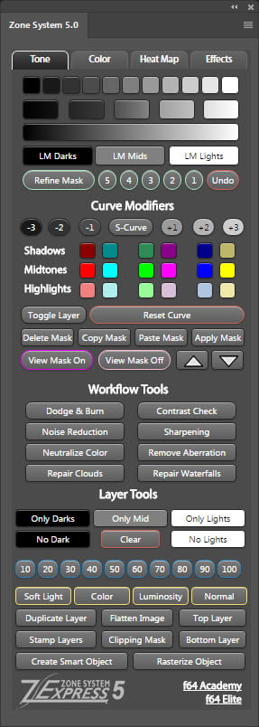 Zone System Express Panel 5 ล่าสุด ปลั็กอินรีทัช สำหรับ Photoshop โปรแกรม