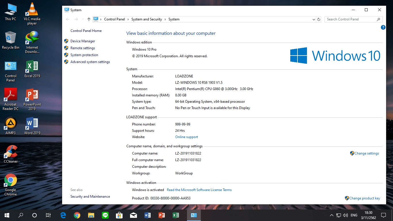 LZ-WINDOWS 10 PRO RS6 1903 Basic