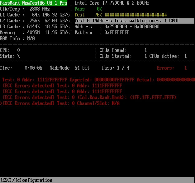 PassMark MemTest86 Pro 11.7 + ISO โปรแกรมทดสอบประสิทธิภาพ RAM