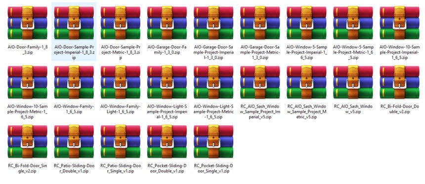 [Revit Content] All-in-One Door & Window Bundle May 2019 Full รวม Content ประตู หน้าต่าง สำหรับ Revit ฟรี โปรแกรม