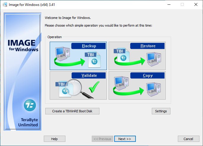TeraByte Drive Image Backup & Restore Suite 3.64 โปรแกรมสำรองข้อมูล