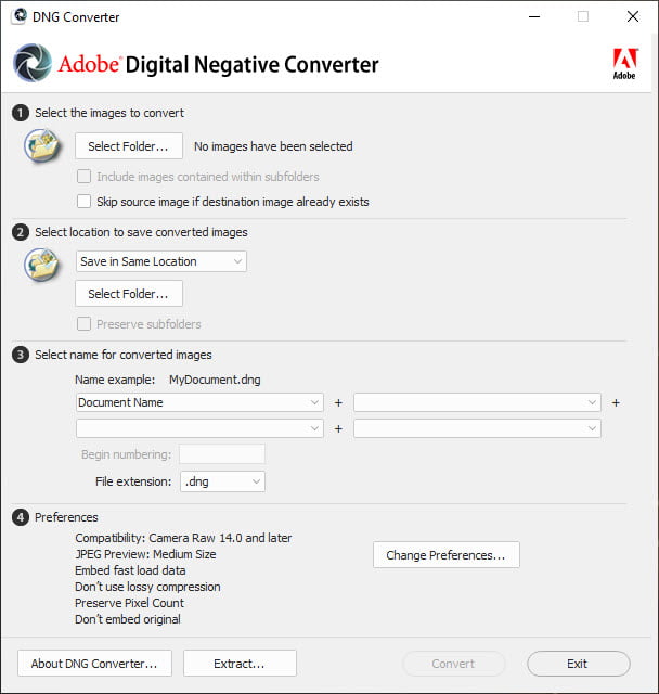 Adobe DNG Converter 18.4 (x64) โปรแกรมแปลงไฟล์ RAW