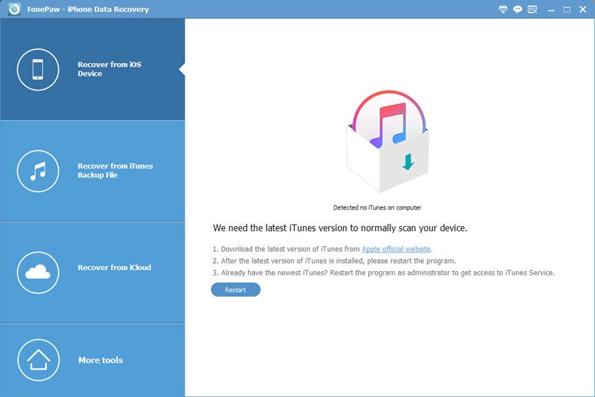 FonePaw iPhone Data Recovery 9.6 โปรแกรมกู้ข้อมูล iPhone