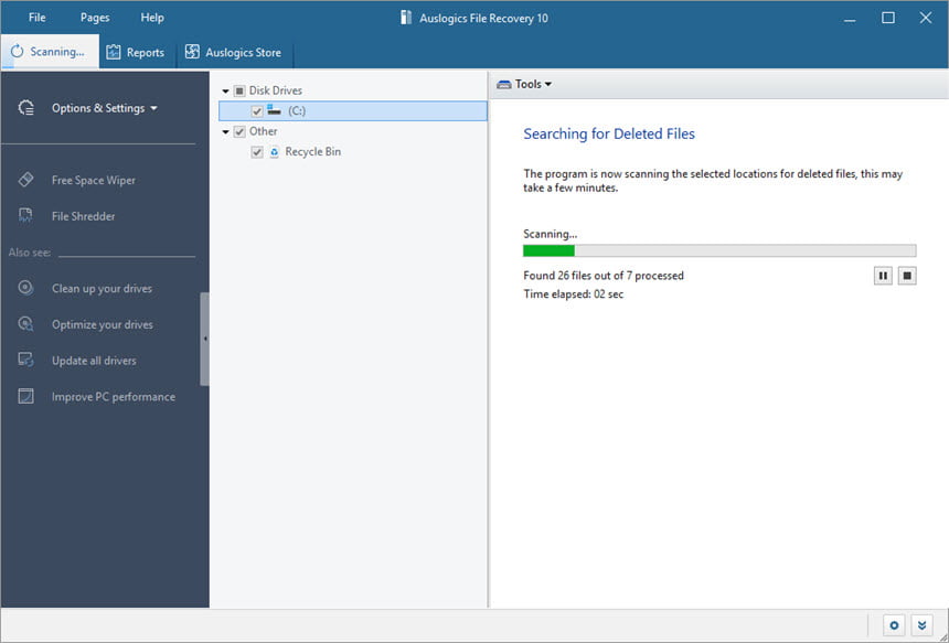 Auslogics File Recovery Pro 12 ล่าสุด โปรแกรมกู้คืนไฟล์และข้อมูลสูญหาย