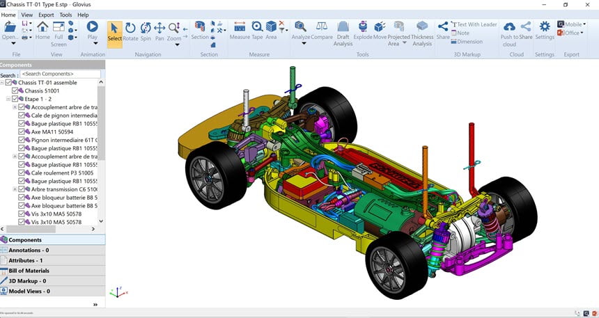 Geometric Glovius Prime 6 ล่าสุด โปรแกรมเปิดไฟล์ 3D CAD