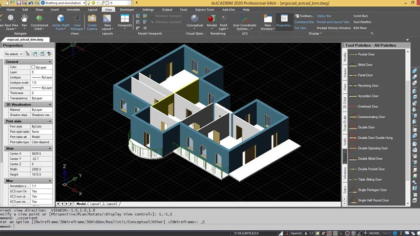 ActCAD Pro 2020 ล่าสุด Full โปรแกรมเขียนแบบ CAD 2D / 3D ฟรี