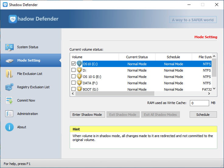 Shadow Defender 1 ล่าสุด (ลง Win 10/11 ได้) โปรแกรมแช่แข็ง Windows ปกป้องข้อมูลจากไวรัส