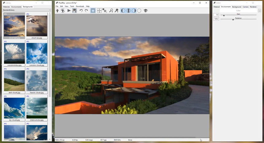 FluidRay 4 ล่าสุด โปรแกรมเรนเดอร์ 3D