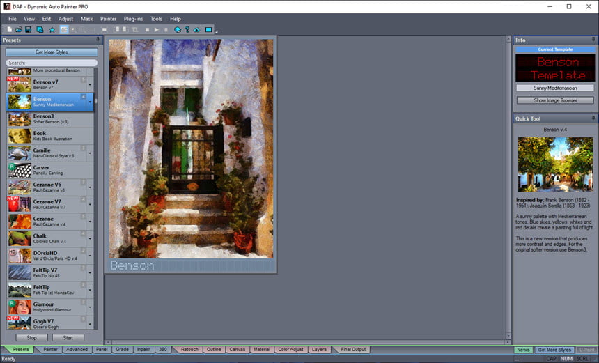 Dynamic Auto Painter Pro 7 ล่าสุด (x64) แปลงภาพถ่ายเป็นภาพวาดศิลปะ โปรแกรม